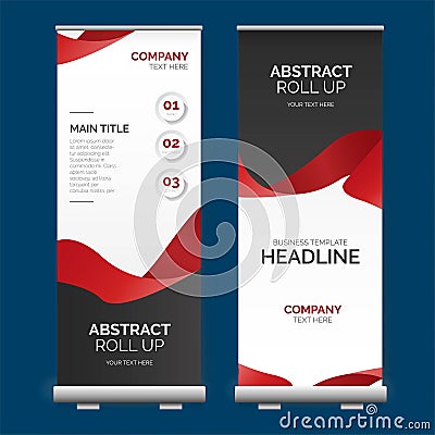 moderno roll up banner lazo rojo vector illustration Vector Illustration