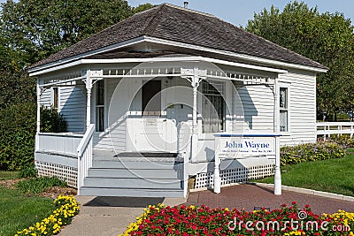 The modest home where John Wayne was born Marion Robert Morrison on May, 26, 1907 Editorial Stock Photo