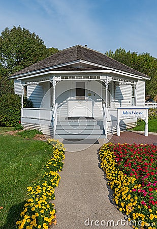 The modest home where John Wayne was born Marion Robert Morrison on May, 26, 1907 Editorial Stock Photo