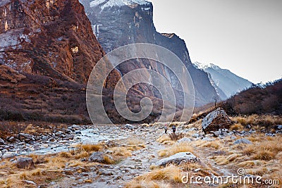 The Modi Khola Valley on the Annapurna Base Camp Trek, Nepal Stock Photo