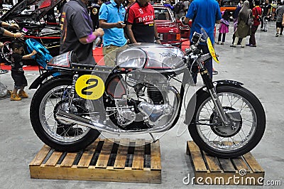 Modified cafe racer custom bike Editorial Stock Photo