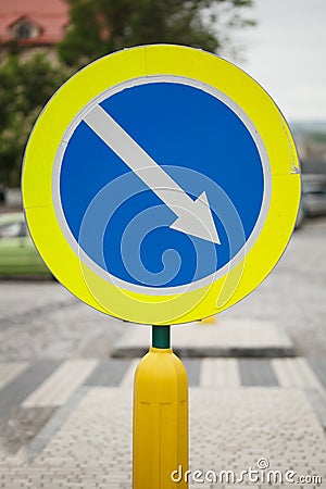 Modified one way sign indicating The Only Way. Stock Photo