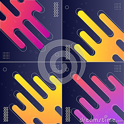 Modish Style Abstractions in Color: Vector Illustrations Vector Illustration