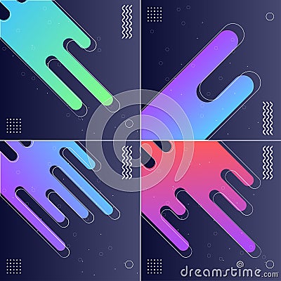 Modish Style Abstractions in Color: Vector Illustrations Vector Illustration