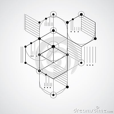 Modular Bauhaus vector background, created from simple geometric Vector Illustration