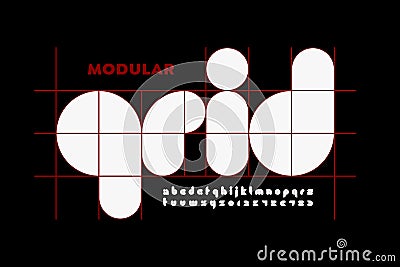 Modular grid font Vector Illustration