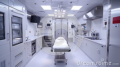 Modular operating room: tailored for different surgeries, with efficient layout and showcased tools Stock Photo