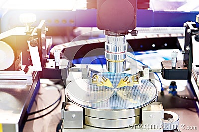 Modular probe station for testing electrical circuits Stock Photo