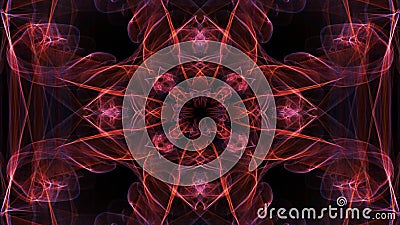 Modèles vivants de fractale, tunnel visuel sur le fond noir Mandala de méditation en or Ornement symétrique animé pour illustration libre de droits Modèles vivants de fractale, tunnel visuel sur le fond noir Mandala de méditation en or Ornement symétrique animé pour illustration libre de droits