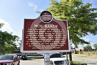 Moe Bandy Country Music Singer Marker Editorial Stock Photo