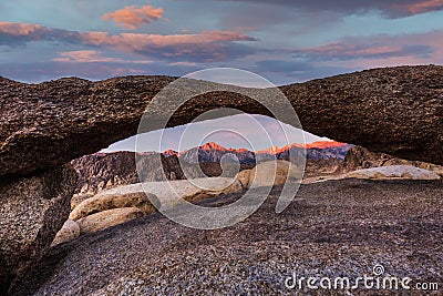 Moebius Arch At Alabama Hills Stock Photo