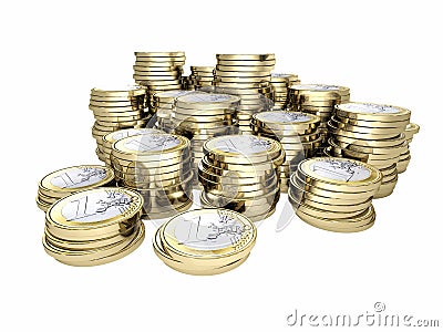 Moeny 3d euro coin Stock Photo