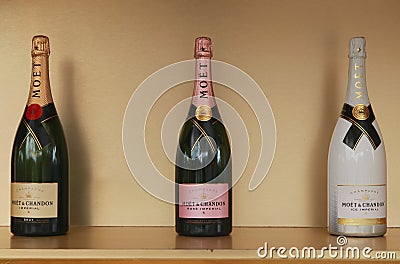 Moet and Chandon champagne presented at the National Tennis Center during US Open 2016 Editorial Stock Photo