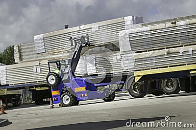 Moffett Truck Mounted Forklift Stock Photo