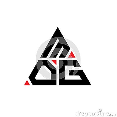 MOG triangle letter logo design with triangle shape. MOG triangle logo design monogram. MOG triangle vector logo template with red Vector Illustration