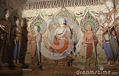 Mogao Caves in Dunhuang, China Stock Photo