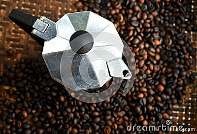 M ogaport expresso Coffee organic natural handmade antique coffee Stock Photo