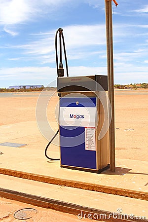 Retro gas station in the desert, Australian Outback Editorial Stock Photo