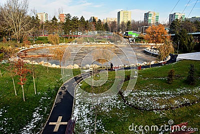 Moghioros Park, in Bucharest, Romania Editorial Stock Photo