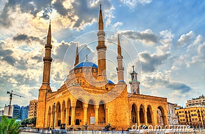 Mohammad Al-Amin Mosque in Beirut, Lebanon Editorial Stock Photo