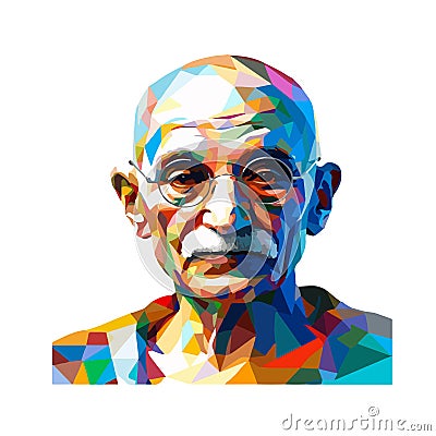 Mohandas Karamchand Gandhi or mahatma gandhi, great Indian freedom fighter who promoted non violence Vector Illustration