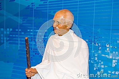 Mahatma Gandhi wax statue, Madame Tussaud`s Vienna Editorial Stock Photo