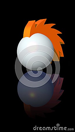 Mohawk ball logo Cartoon Illustration