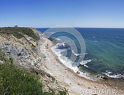 Mohegan Bluffs Block Island RI Stock Photo