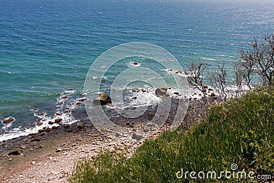 Mohegan Bluffs Block Island Stock Photo