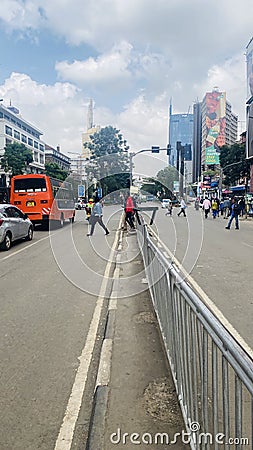 Moi avenue, streets of Nairobi Kenya Editorial Stock Photo