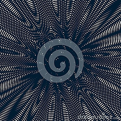 Moire style, gradient optical pattern, motion effect Vector Illustration