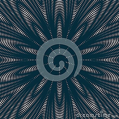 Moire style, gradient optical vector pattern, motion effect tile Vector Illustration