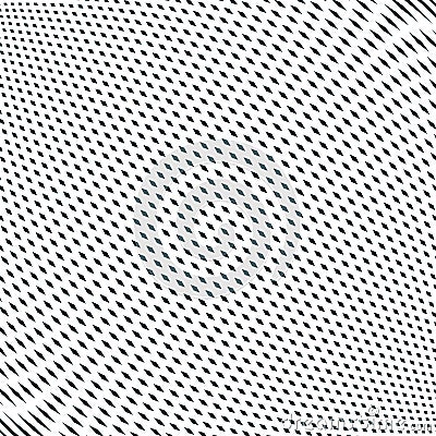 Moire style, vector optical pattern, motion effect tile. Decorative lined hypnotic contrast background. Vector Illustration