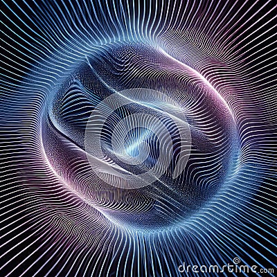 MoirÃ© Pattern Hologram Superimposed patterns create interferenc Stock Photo