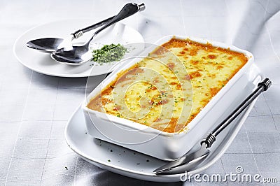 The moist Lasagne Stock Photo