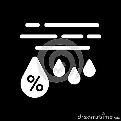 Moisture percentage vector icon. Black and white high humidity illustration. Solid linear weather icon. Vector Illustration