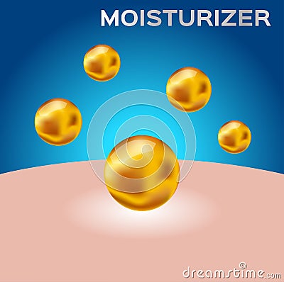 Moisturizer and skin . gold moisturizer Stock Photo