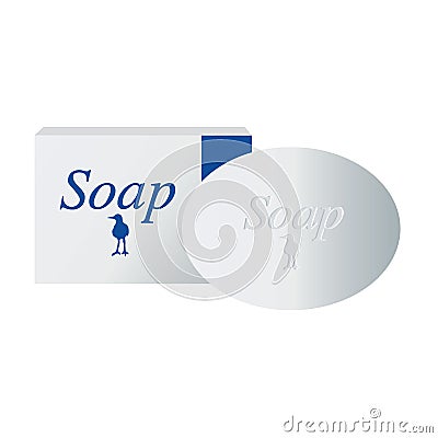 Moisturizing Cream Bar of Soap and Packaging Vector Illustration