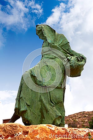 Mojacar Almeria mojaquera statue woman Spain Stock Photo