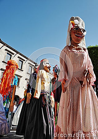 Mojigangas in SAN MIGUEL DE ALLENDE, MEXICO. Editorial Stock Photo