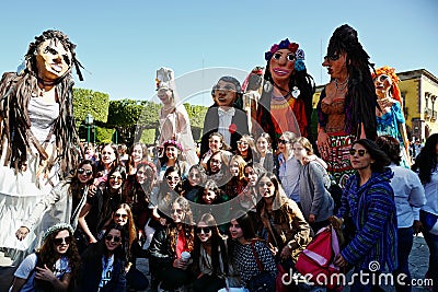 Mojigangas in SAN MIGUEL DE ALLENDE, MEXICO. Editorial Stock Photo