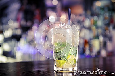 Mojito cocktail on the bar Stock Photo