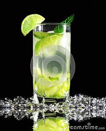 Mojito cocktail with fresh limes Stock Photo