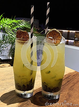 Mojito Cocktails on a table Stock Photo