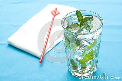 Mojito cool cuban cocktail ice lime mint Stock Photo