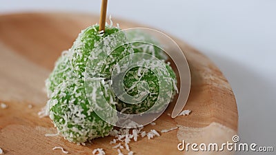Mojokerto's green klepon cake - yess Stock Photo