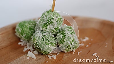 Mojokerto's green klepon cake - yeh Stock Photo