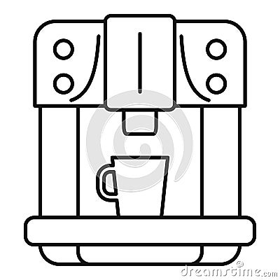 Moka coffee machine icon, outline style Vector Illustration