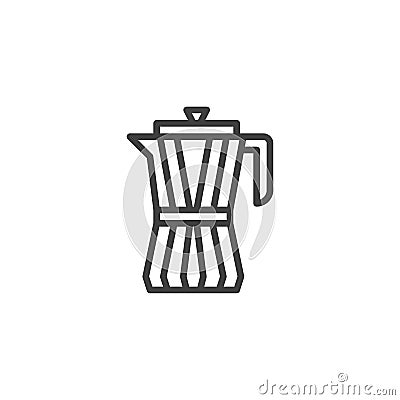 Moka coffee maker line icon Vector Illustration