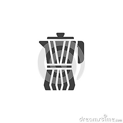 Moka coffee maker vector icon Vector Illustration